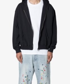 Basic Zip Up Hoodie - Black