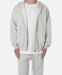 Basic Zip Up Hoodie - Grey