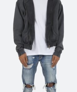 Basic Zip Up Hoodie - Vintage Black