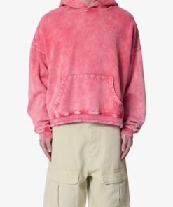 Contrast Stitch Hoodie - Red