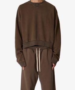 Cropped Crewneck - Olive