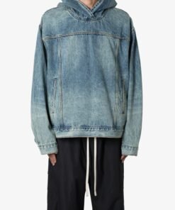 Denim Pullover Hoodie - Vintage Blue
